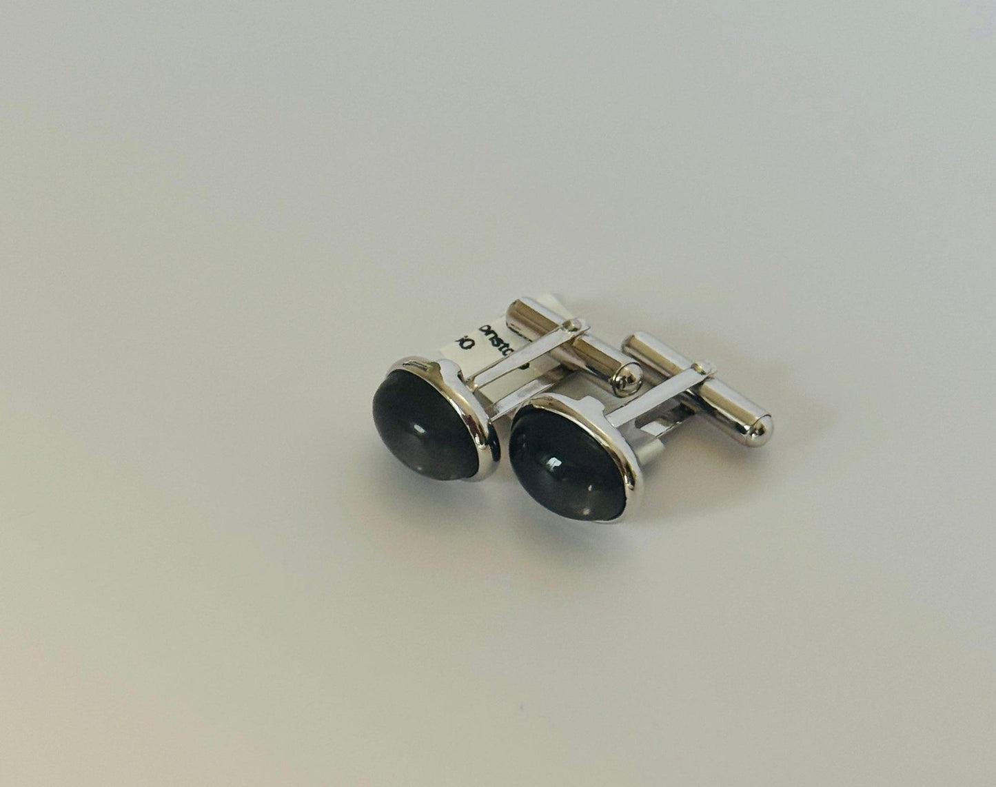 Gray Moonstone Cufflinks minimal everyday fine jewelry in solid gold and sterling 925 silver with natural gemstones.