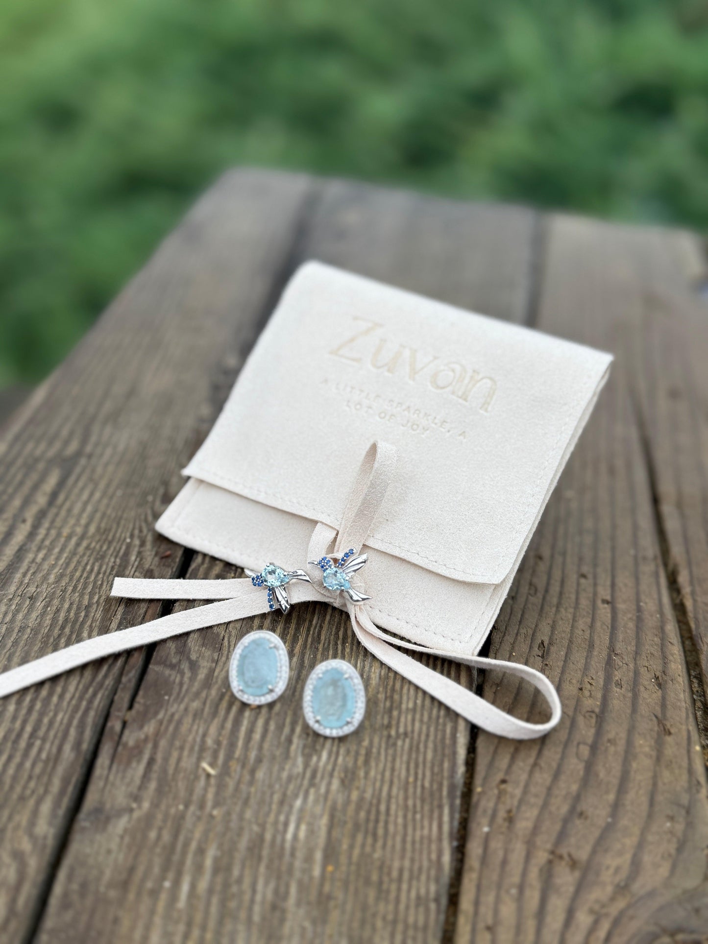 Aqua Glow Studs minimal everyday fine jewelry in solid gold and sterling 925 silver with natural gemstones.