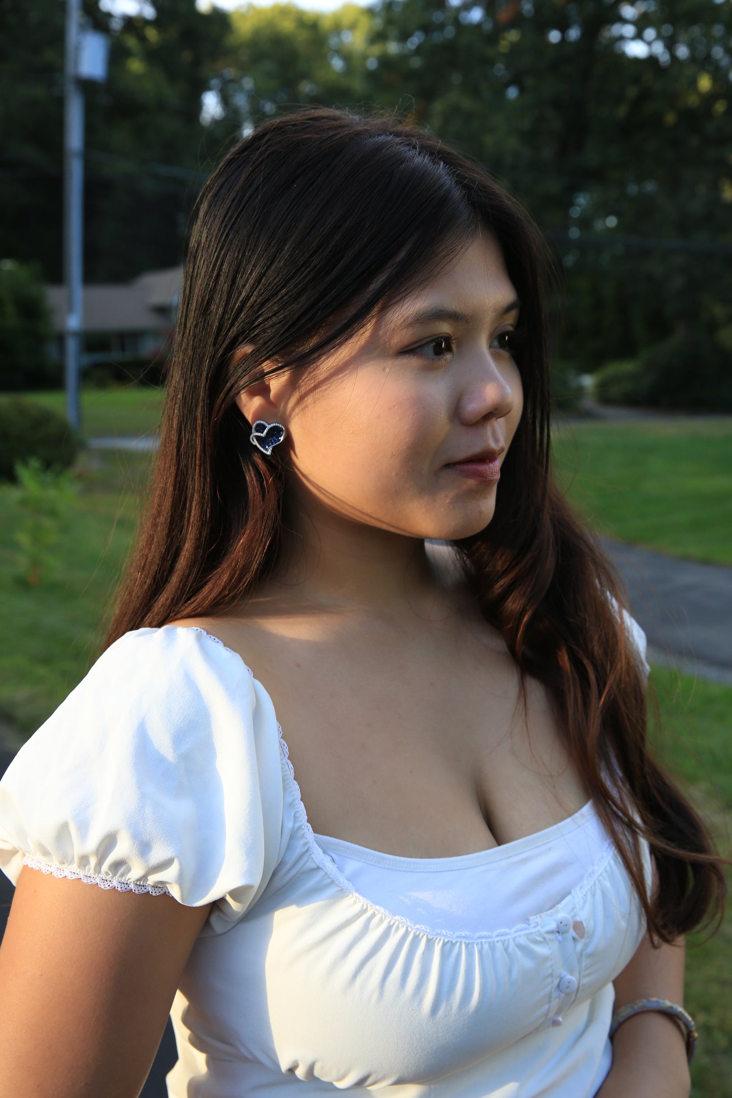 Sapphire Duet Earrings & Pendant Set