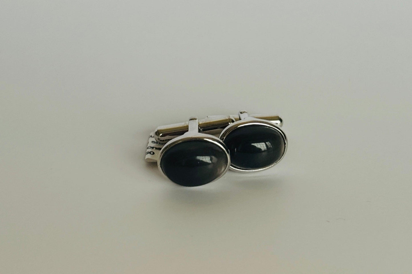 Gray Moonstone Cufflinks minimal everyday fine jewelry in solid gold and sterling 925 silver with natural gemstones.