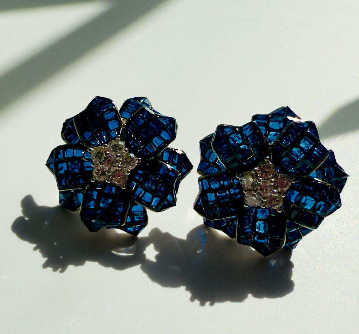Sapphire Duet Earrings minimal everyday fine jewelry in solid gold and sterling 925 silver with natural gemstones.