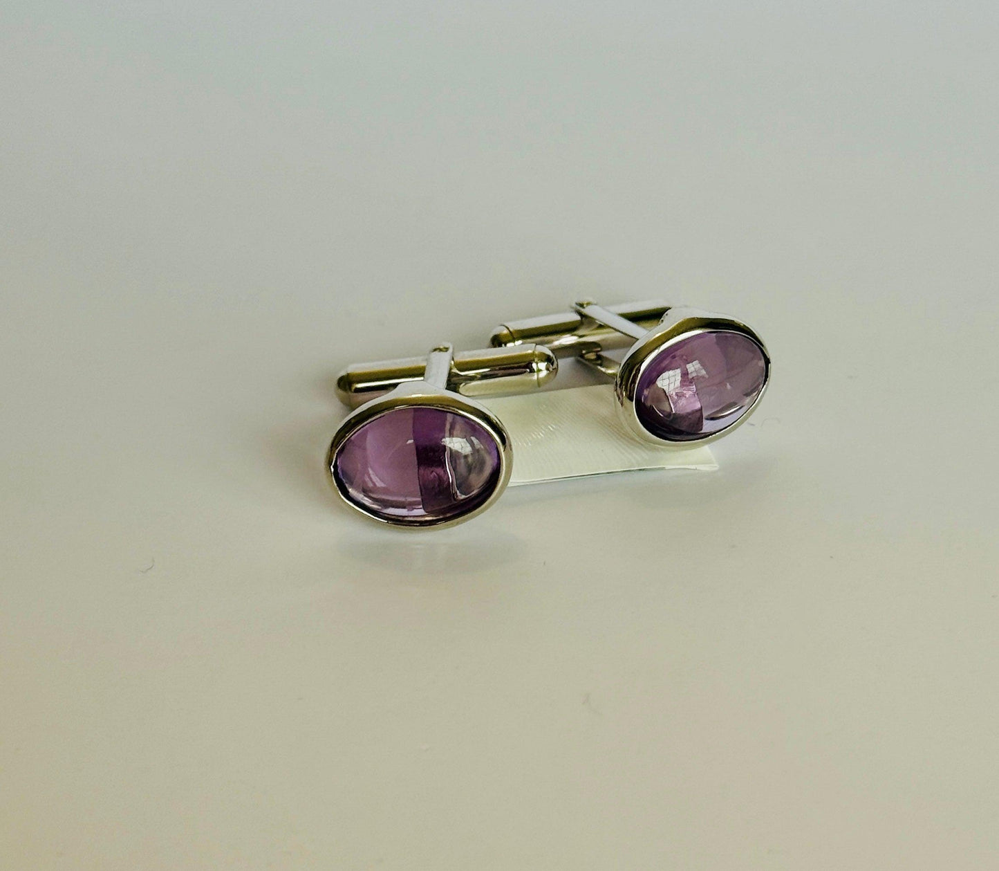 Amethyst Cufflinks minimal everyday fine jewelry in solid gold and sterling 925 silver with natural gemstones.