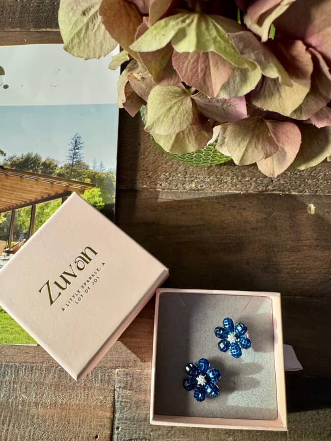 Sapphire Blossom Large Earrings