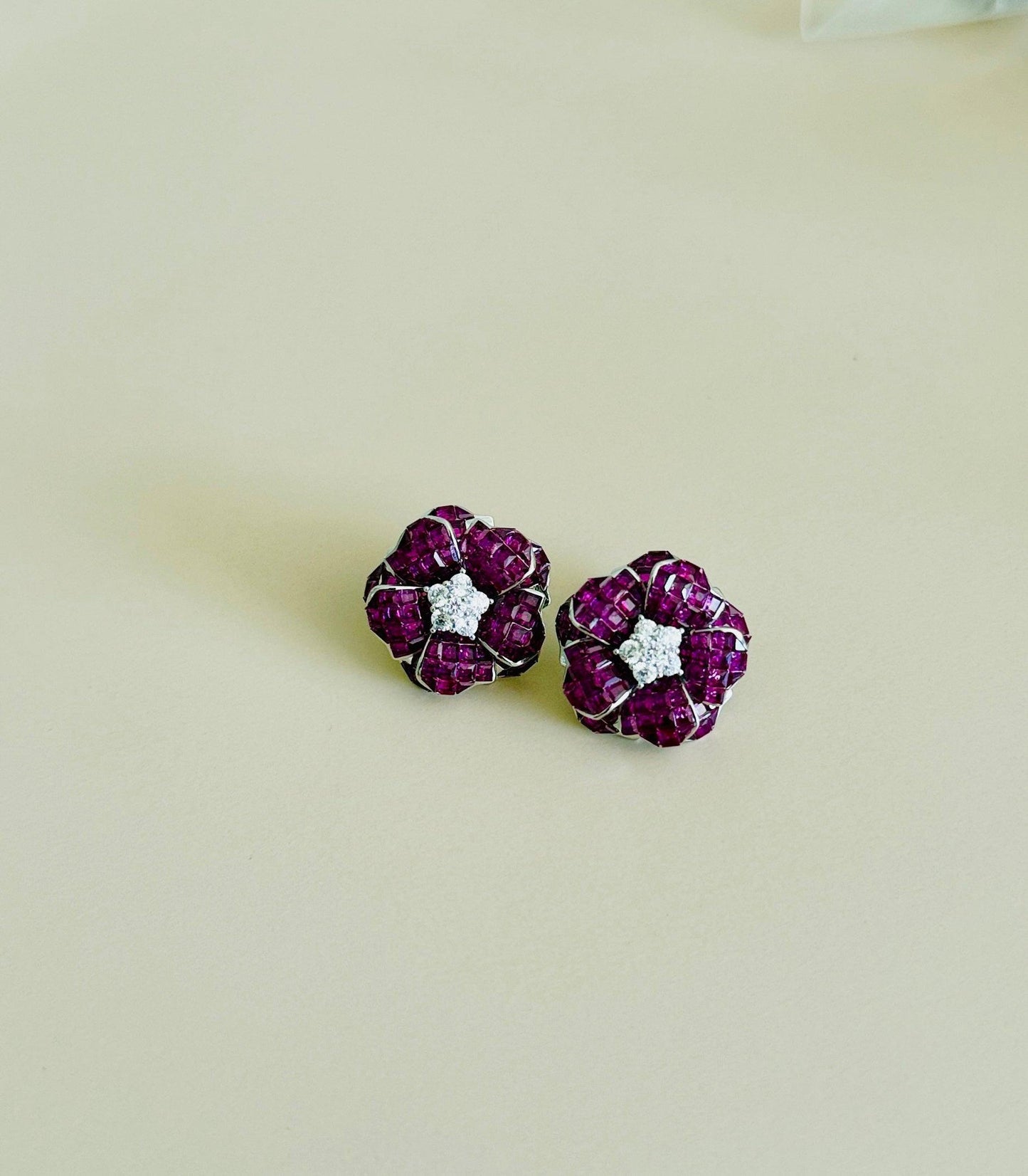 Ruby Duet Earrings I minimal everyday fine jewelry in solid gold and sterling 925 silver with natural gemstones.