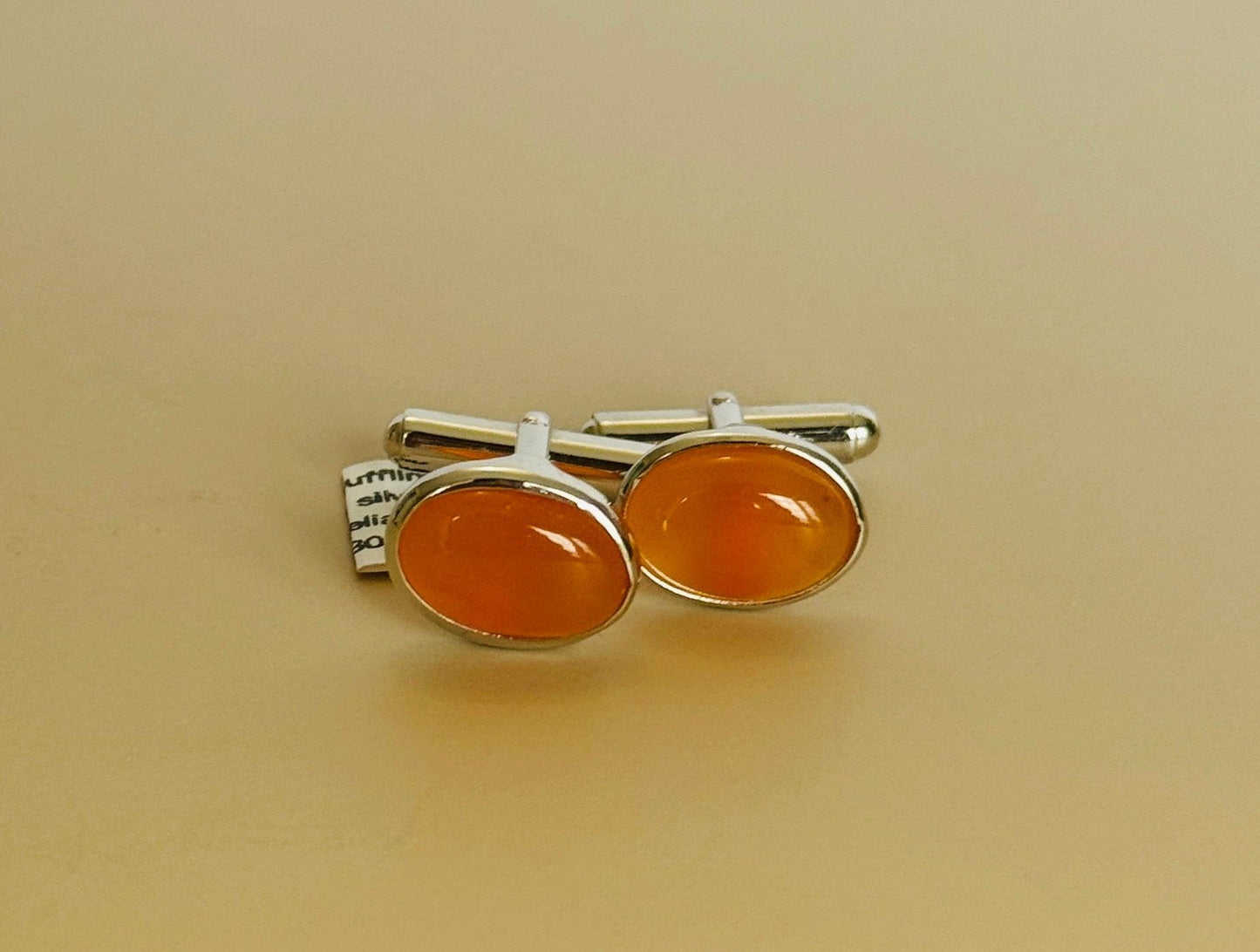 Peach Moonstone Cufflinks minimal everyday fine jewelry in solid gold and sterling 925 silver with natural gemstones.