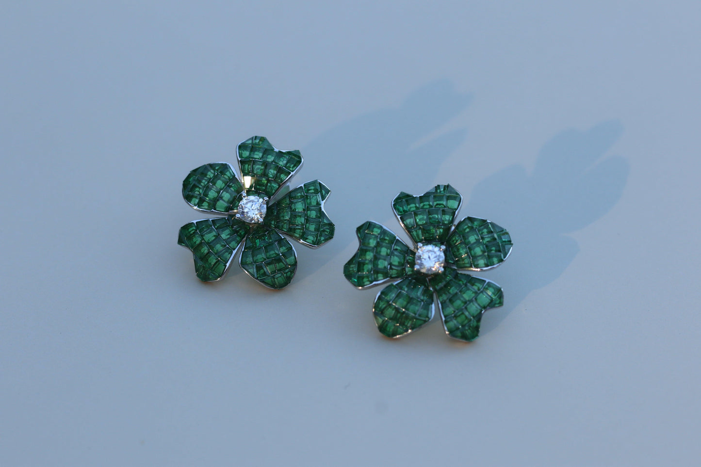 Emerald Cascade Earrings minimal everyday fine jewelry in solid gold and sterling 925 silver with natural gemstones.