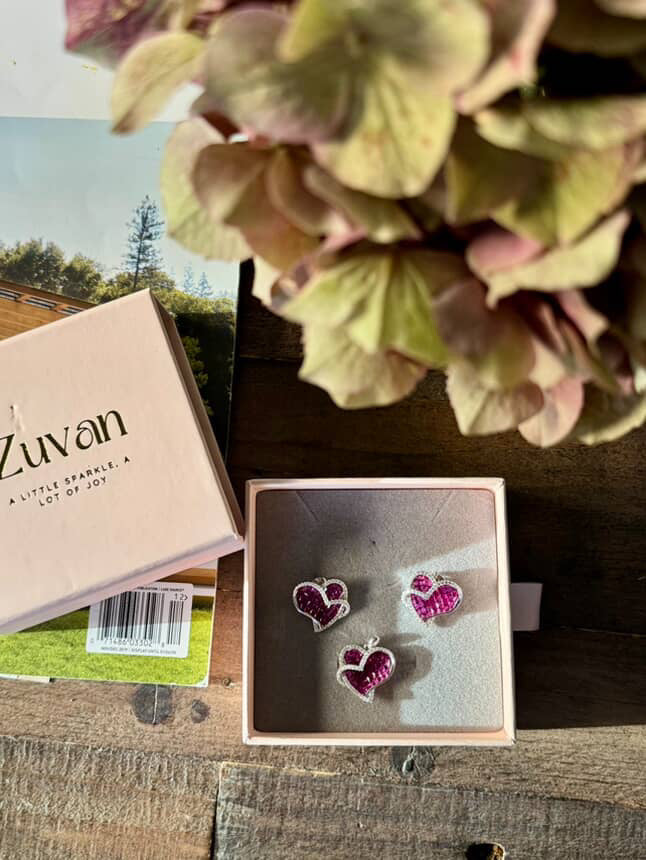 Ruby Duet Earrings & Pendant Set