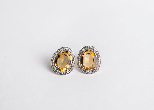 Citrine Glow Studs