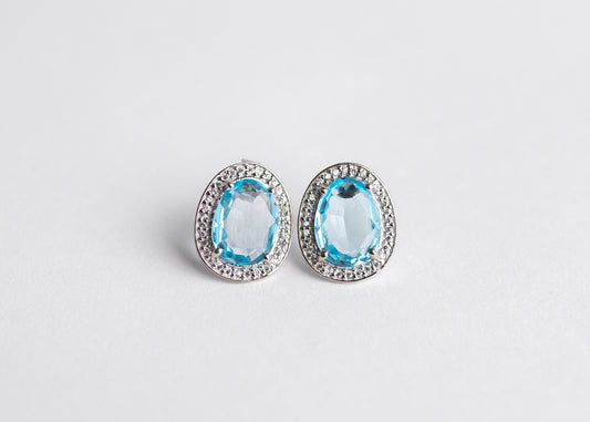 Sky Blue Topaz Studs