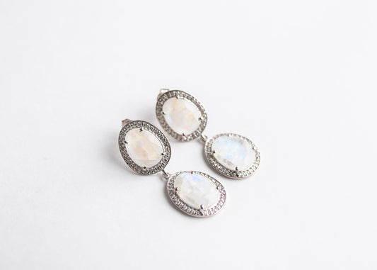 Moonstone Double Drop Earrings