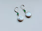 Emerald pearl hanging earrings