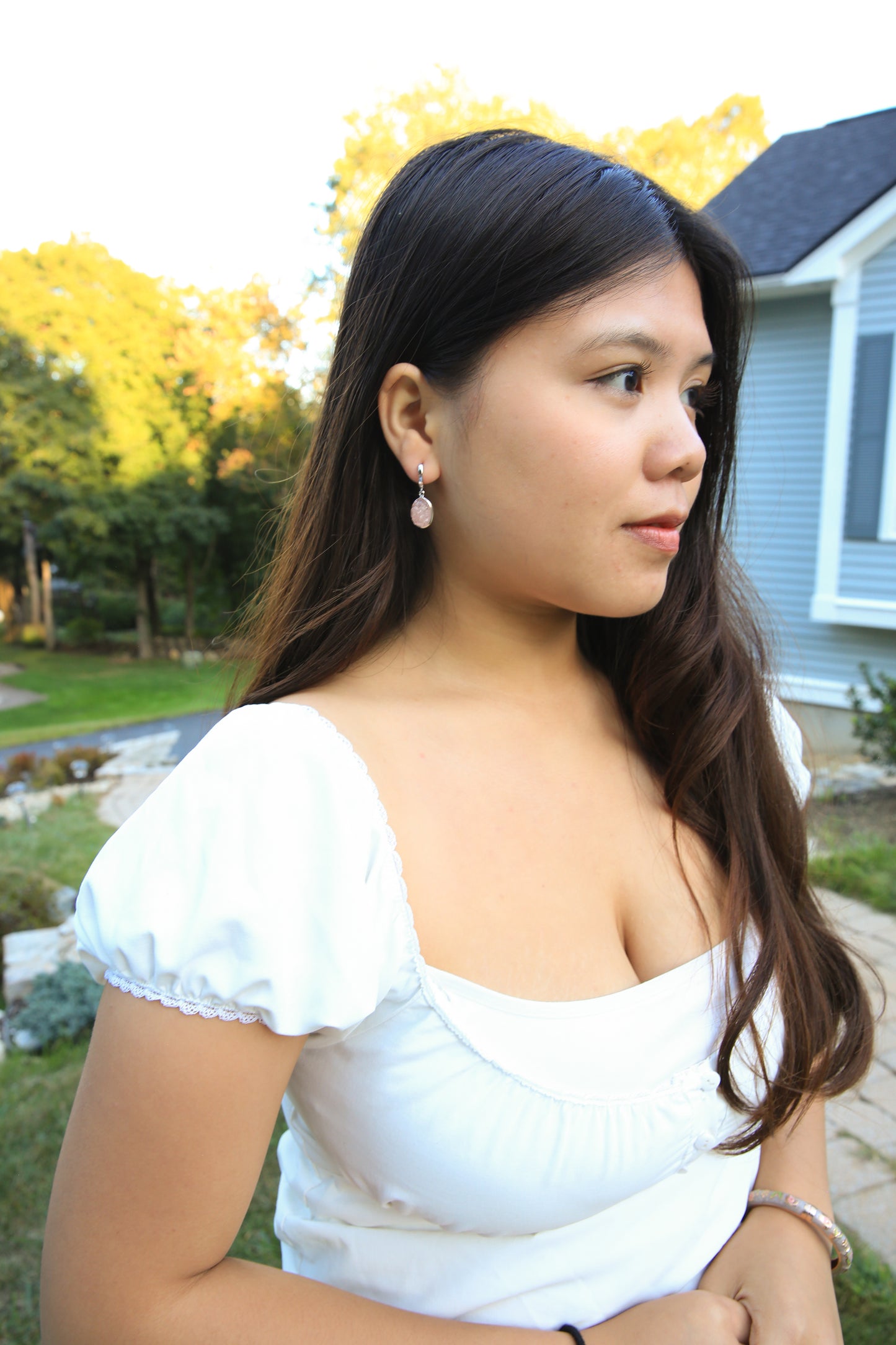 Morganite drop earrings