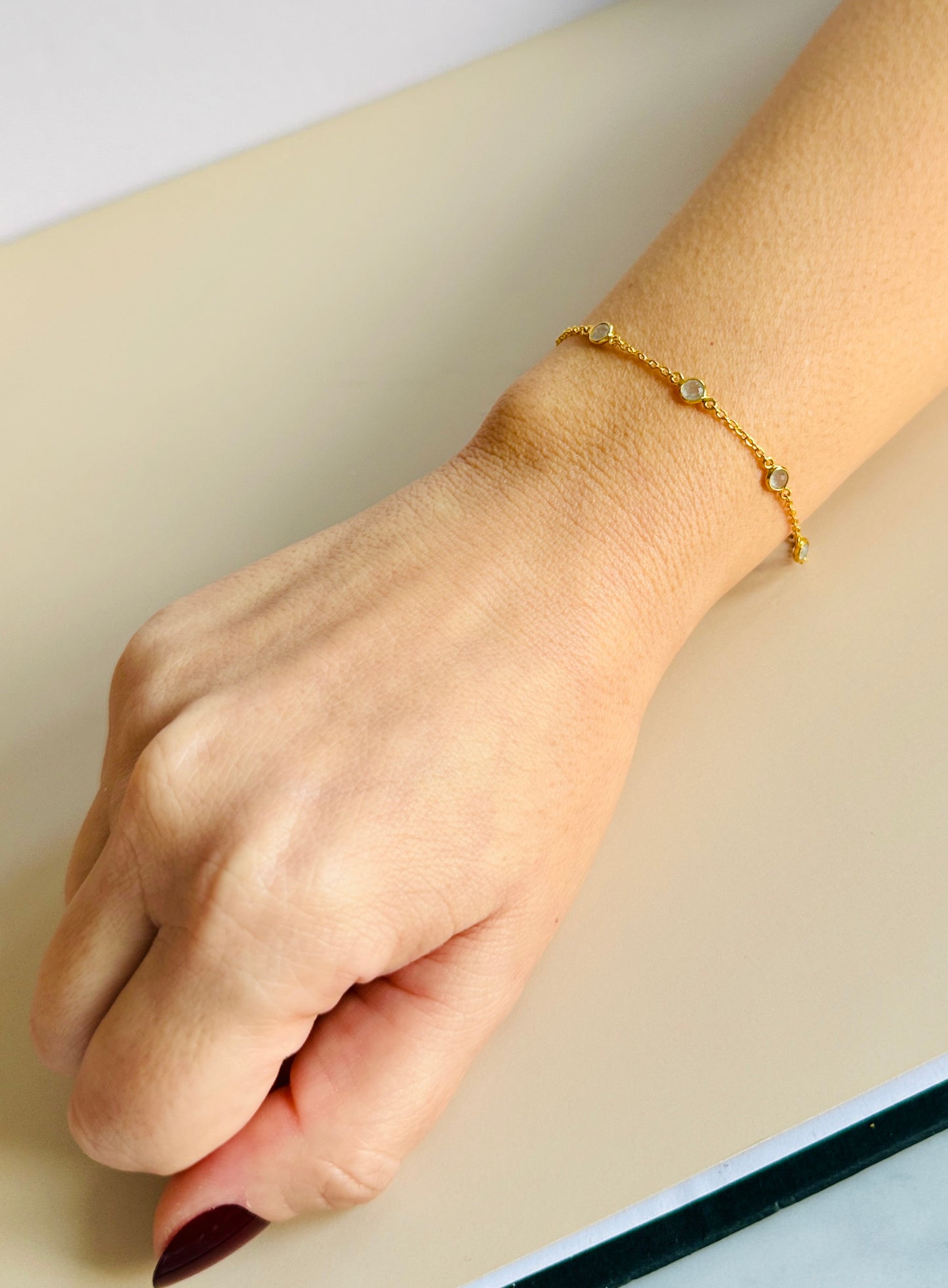 March Birthstone Bracelet — Aquamarine