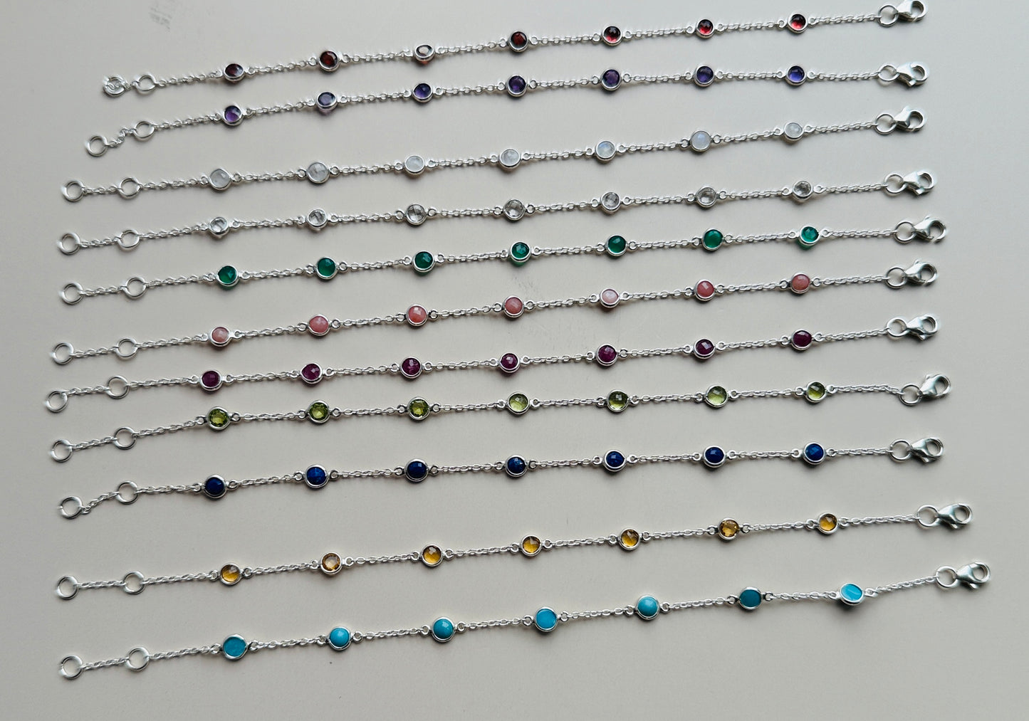 January Birthstone Bracelet — Garnet