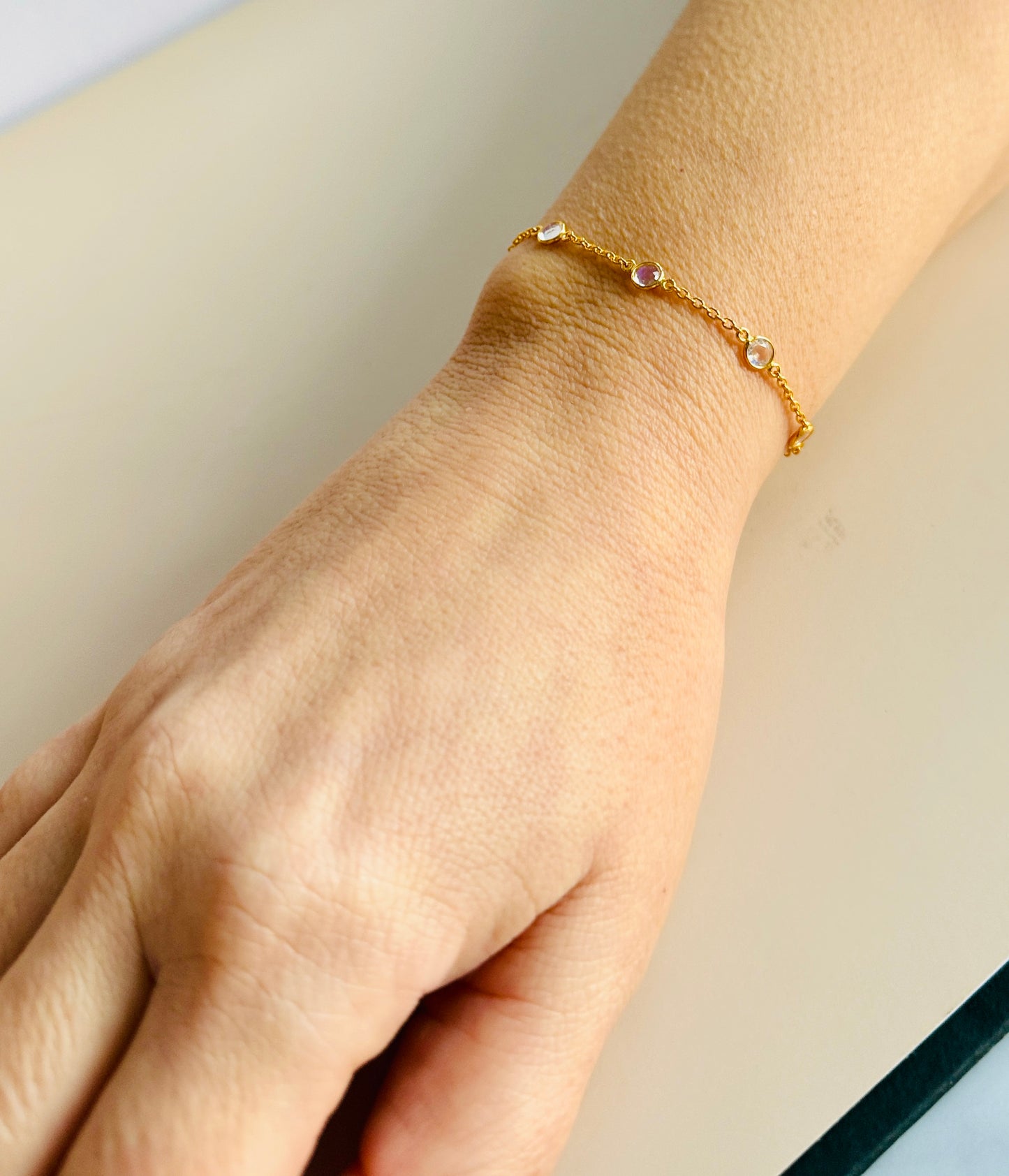 June Birthstone Bracelet — Moonstone