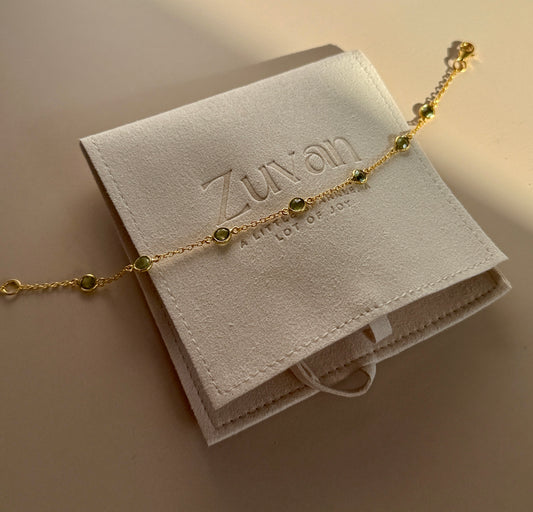 August Birthstone Bracelet — Peridot