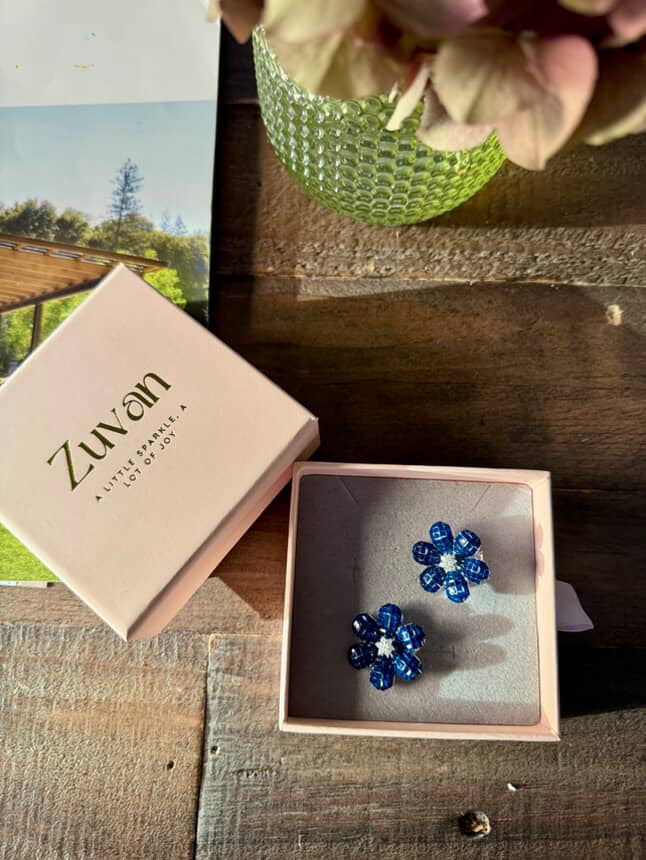 Sapphire Blossom Large Earrings