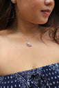 Multi-Color Butterfly Silver Necklace
