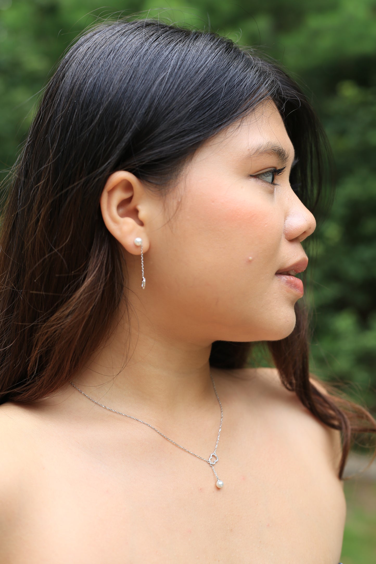 Pearl with Hand Drop Necklace Set