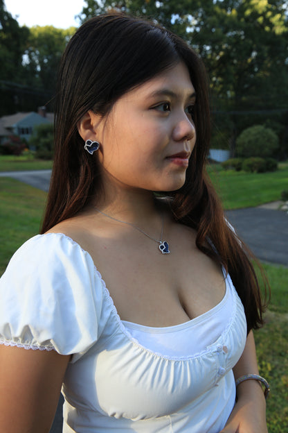 Sapphire Duet Earrings & Pendant Set