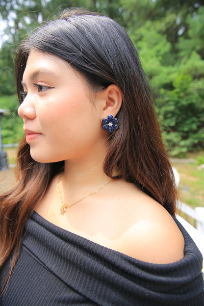 Sapphire Blossom Large Earrings