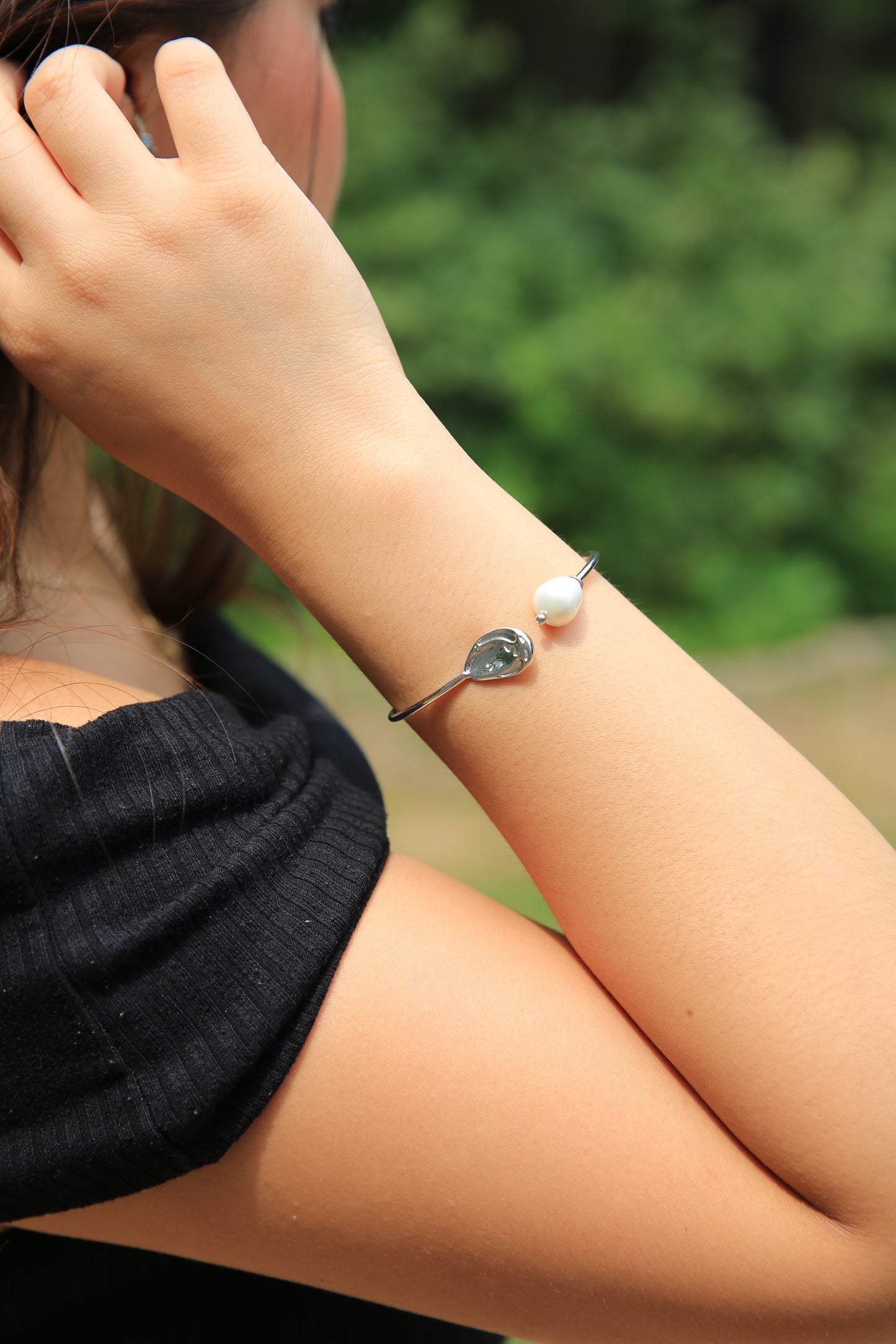 Pearl Half Circle Bracelet