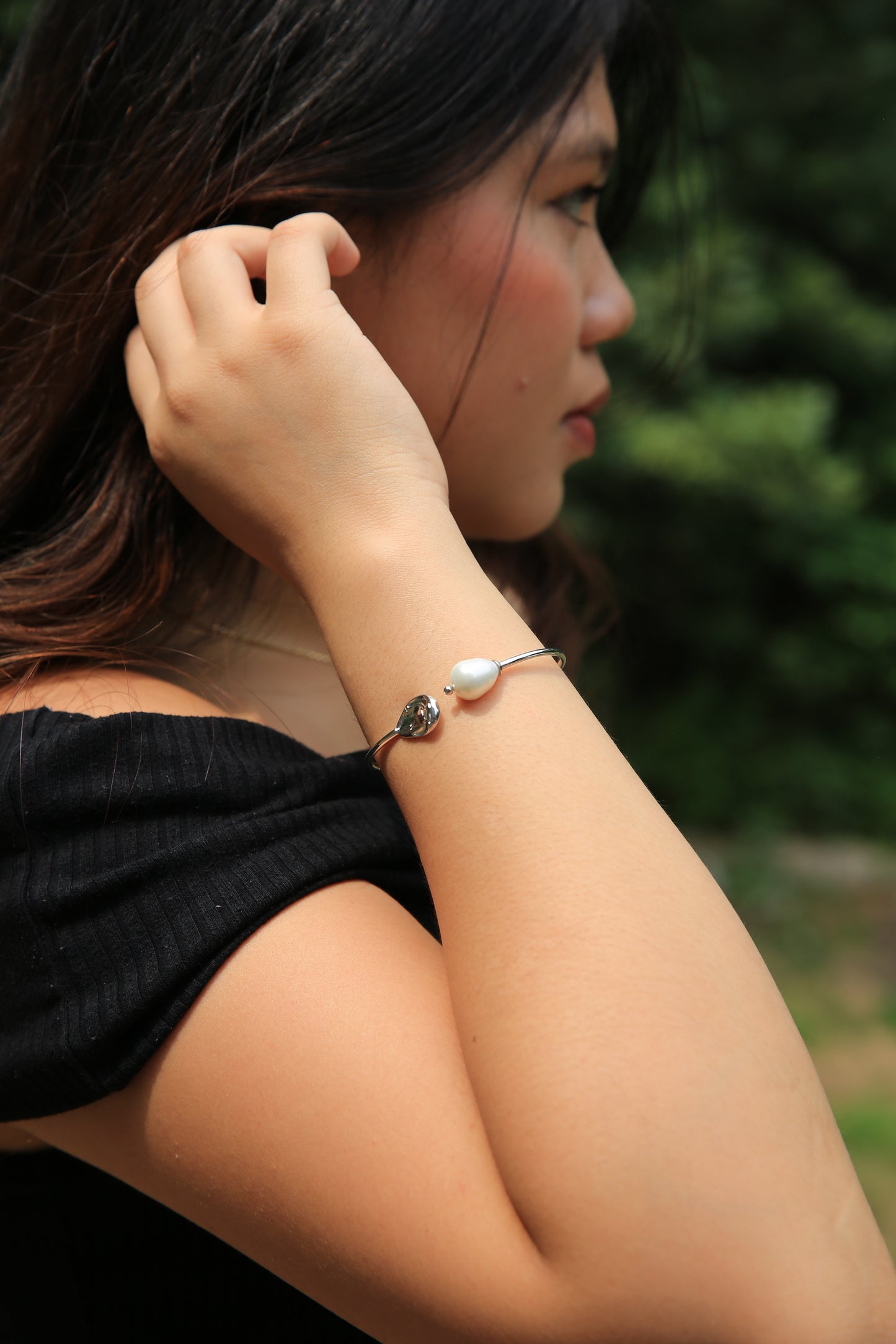 Pearl Half Circle Bracelet