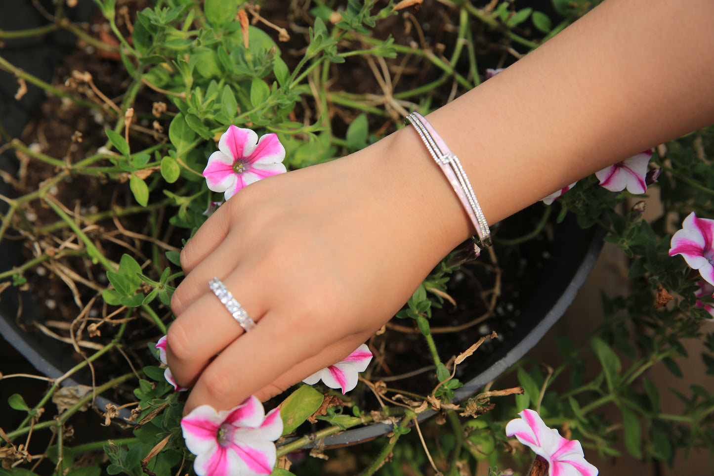 Pink Enameled Bracelet