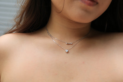 Double Line Silver Necklace