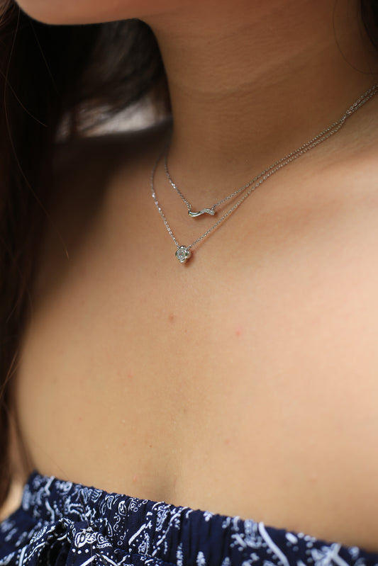 Double Line Silver Necklace