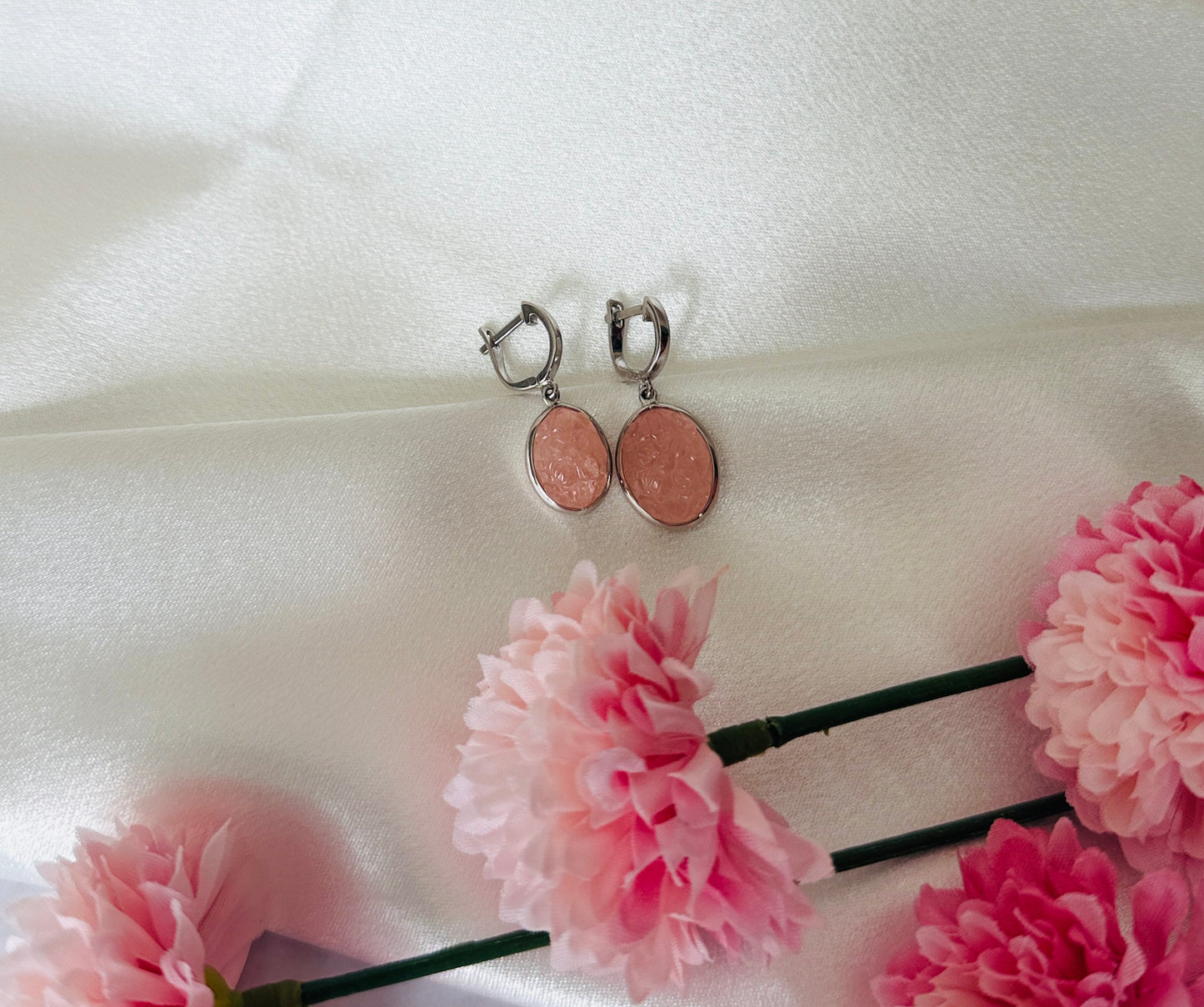 Morganite drop earrings