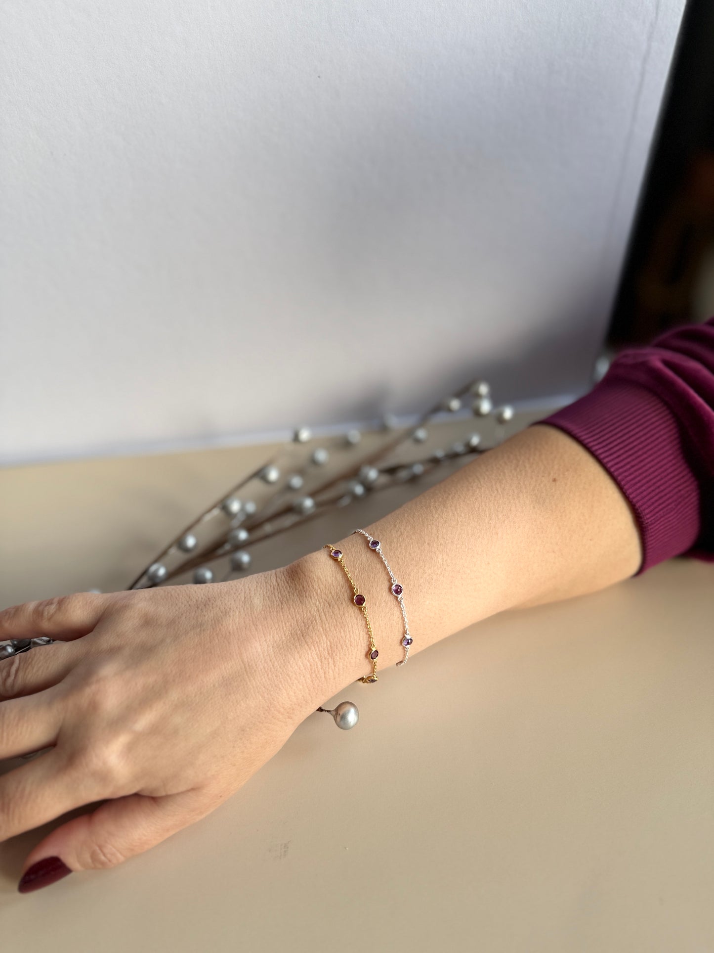 February Birthstone Bracelet — Amethyst