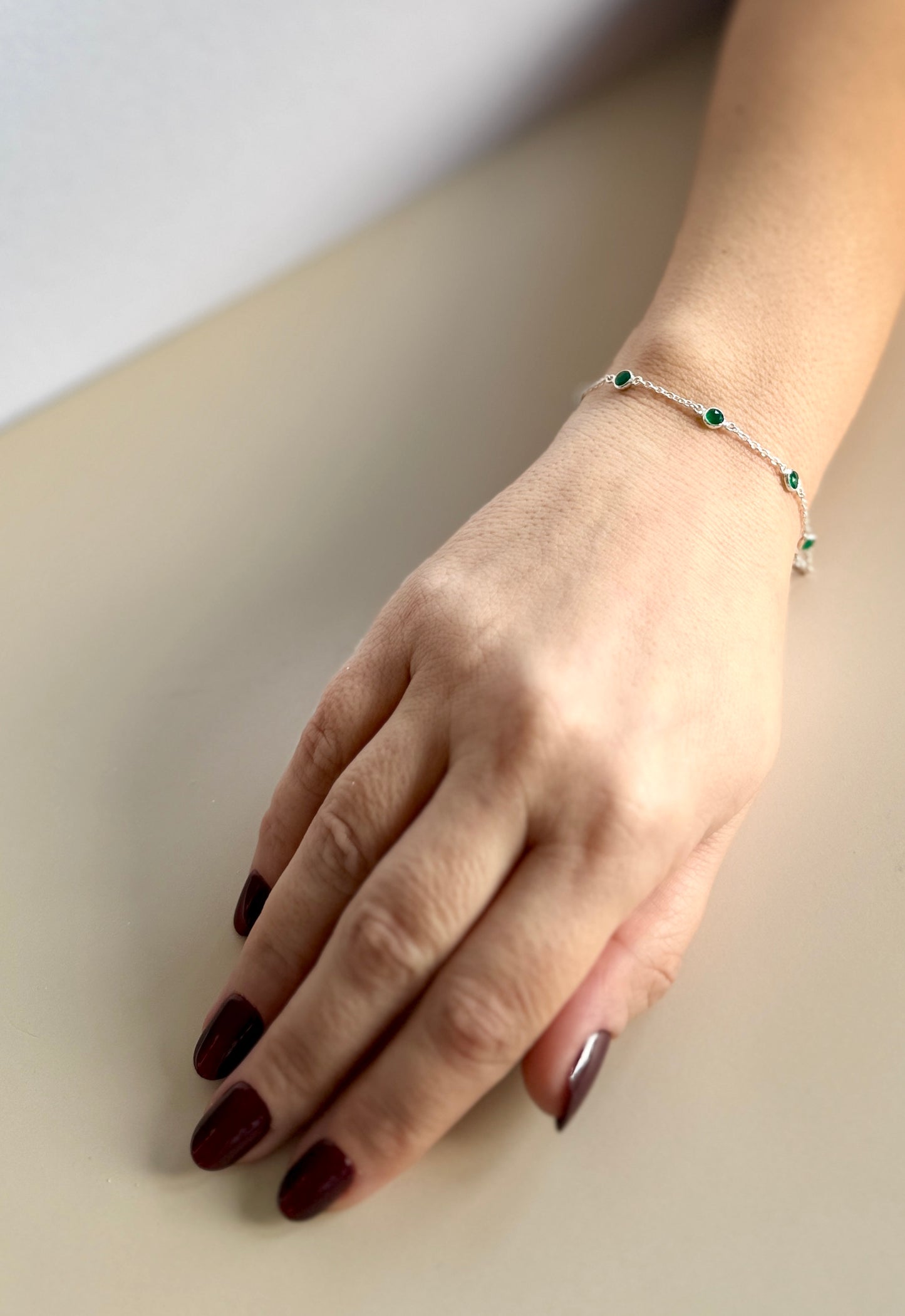 May Birthstone Bracelet — Emerald