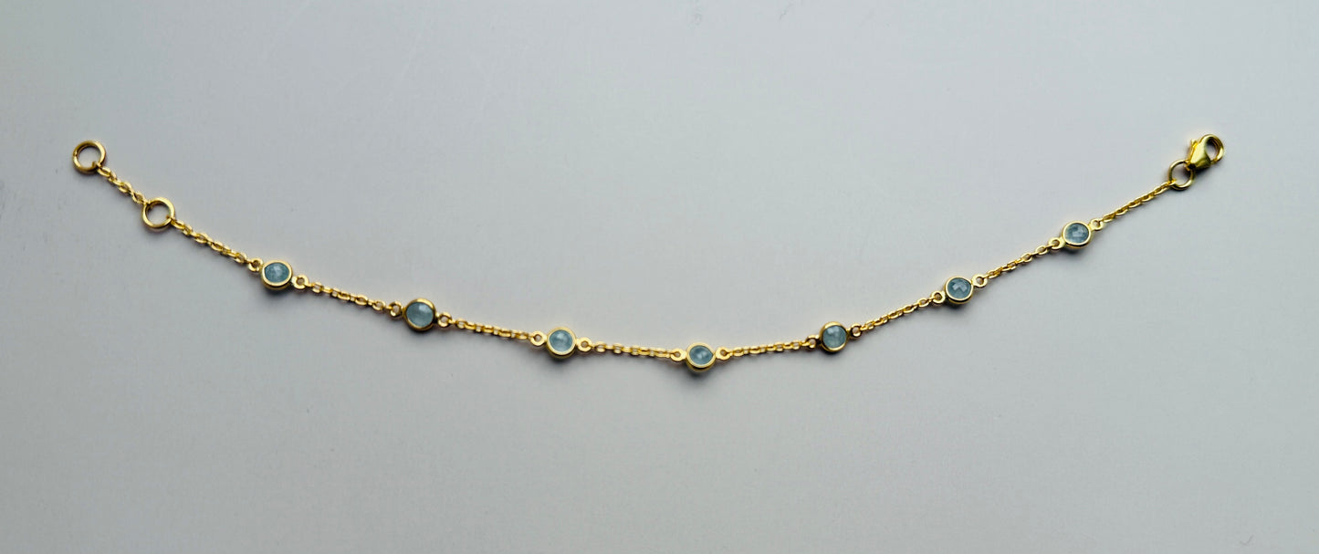 March Birthstone Bracelet — Aquamarine
