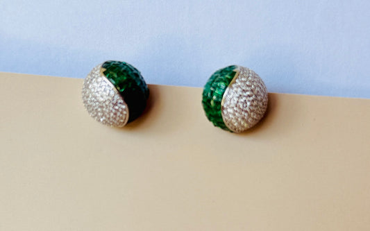 Emerald Sphere Earrings and pendant