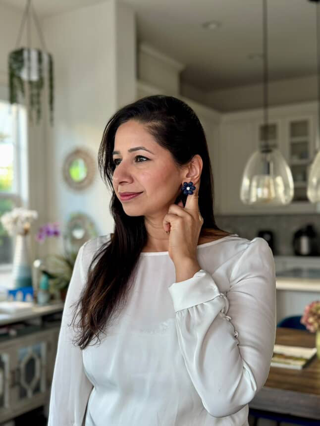 Sapphire Blossom Large Earrings