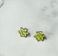 Peridot flower design in silver