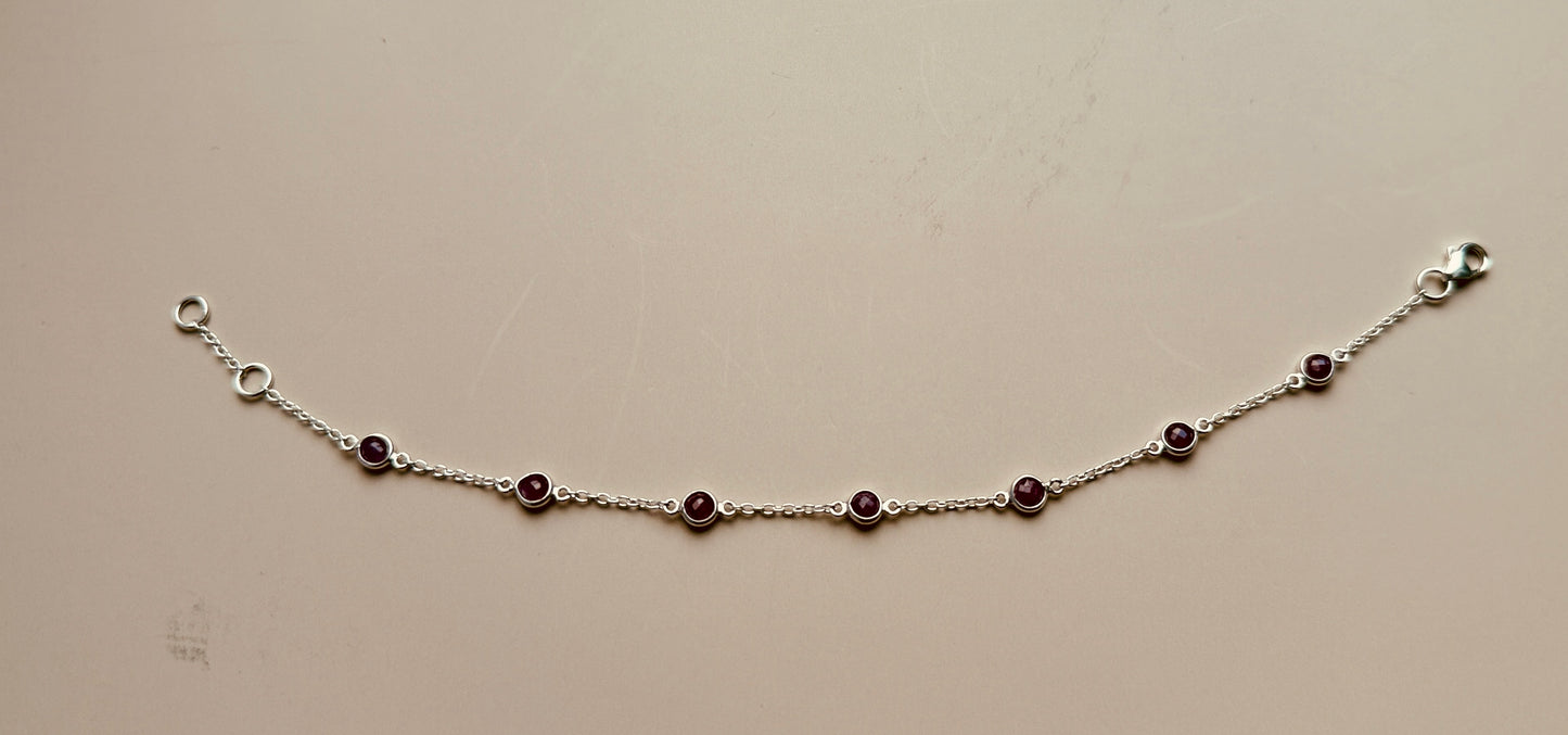 July Birthstone Bracelet — Ruby