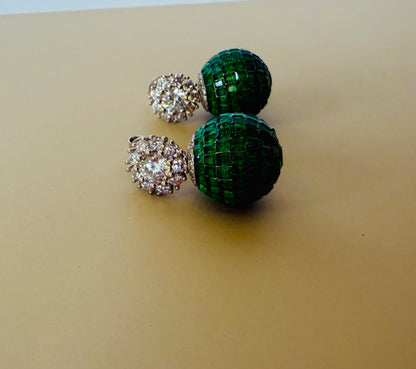 Disco Emerald Earrings & Pendant Set