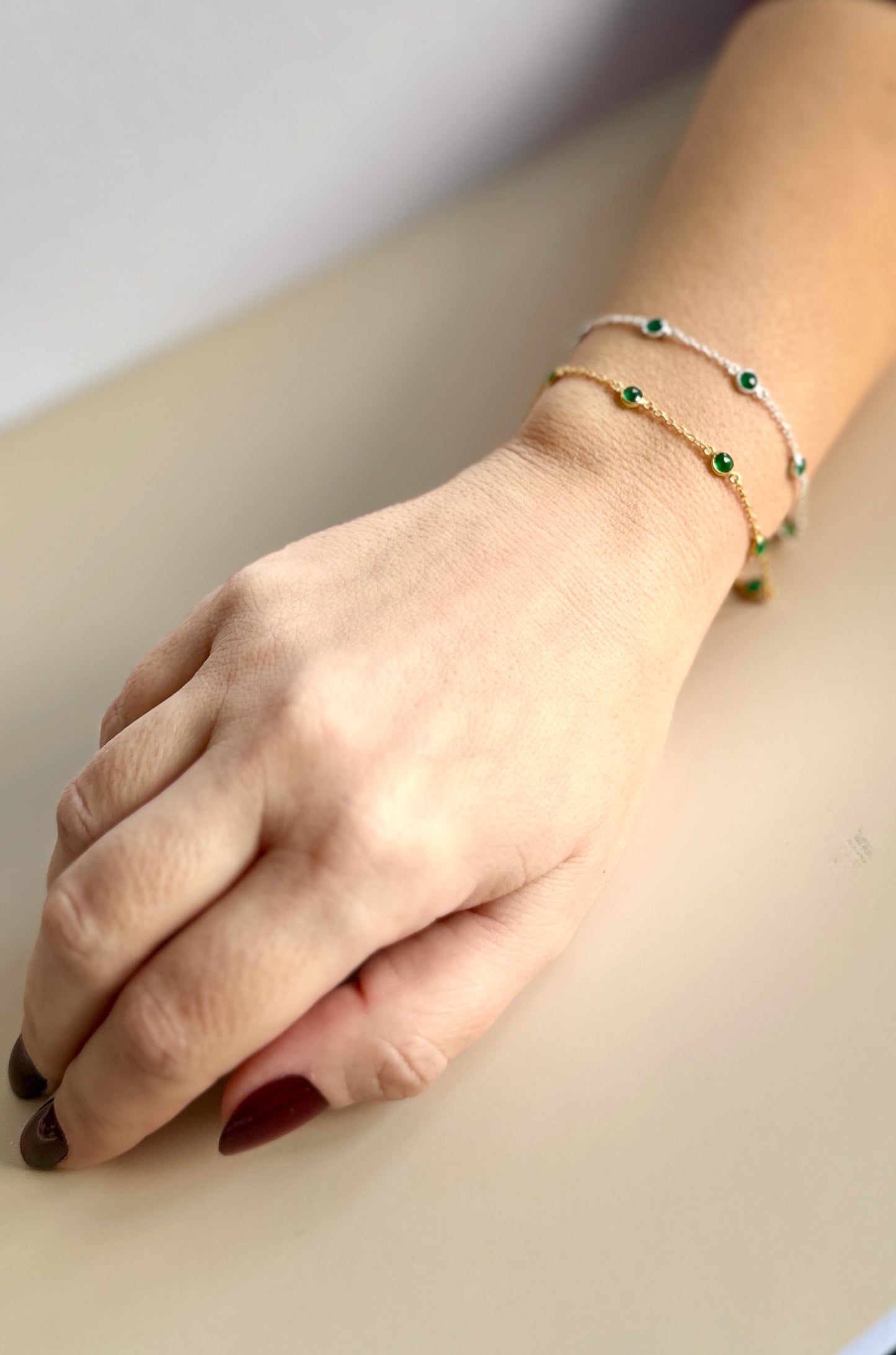 May Birthstone Bracelet — Emerald