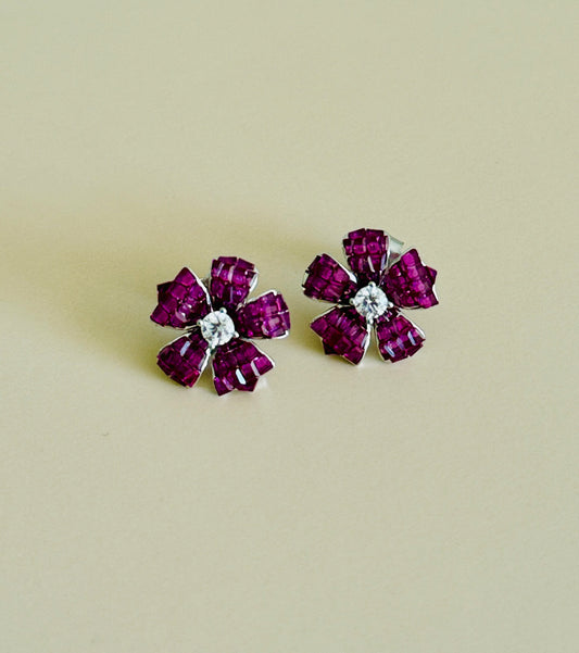 Ruby Blossom earrings