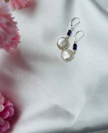 Amethyst drop with pearl