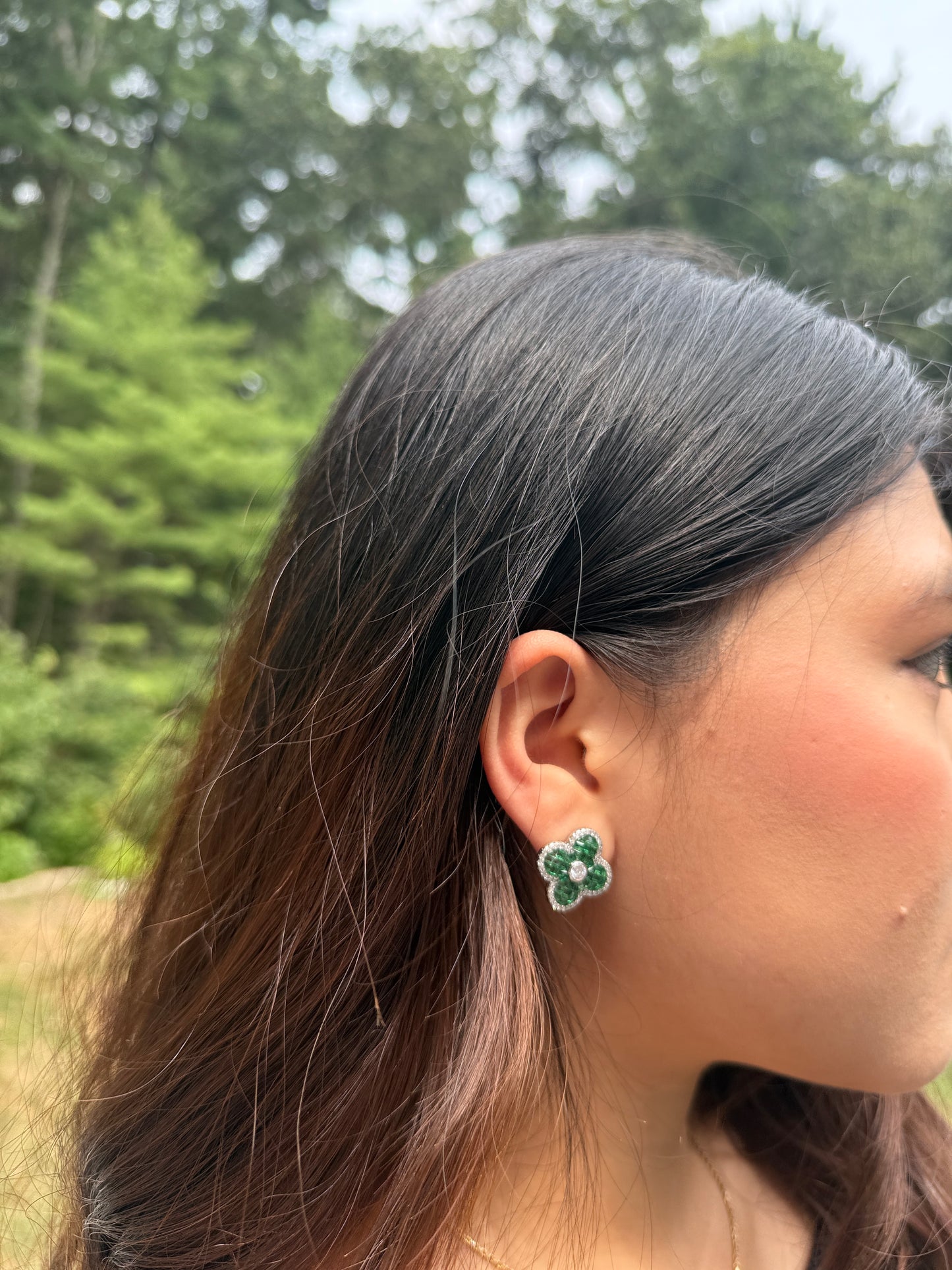 Emerald Rose Earrings