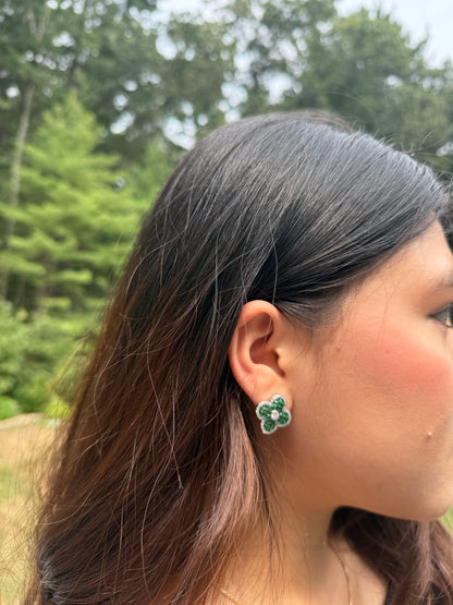 Emerald Rose Earrings