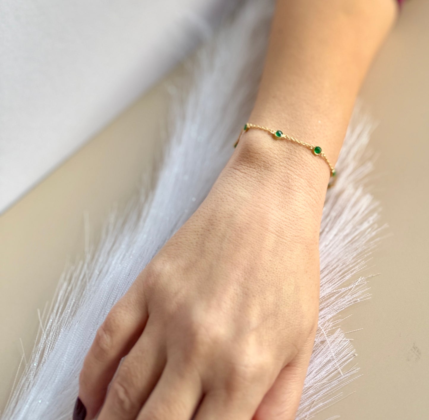May Birthstone Bracelet — Emerald
