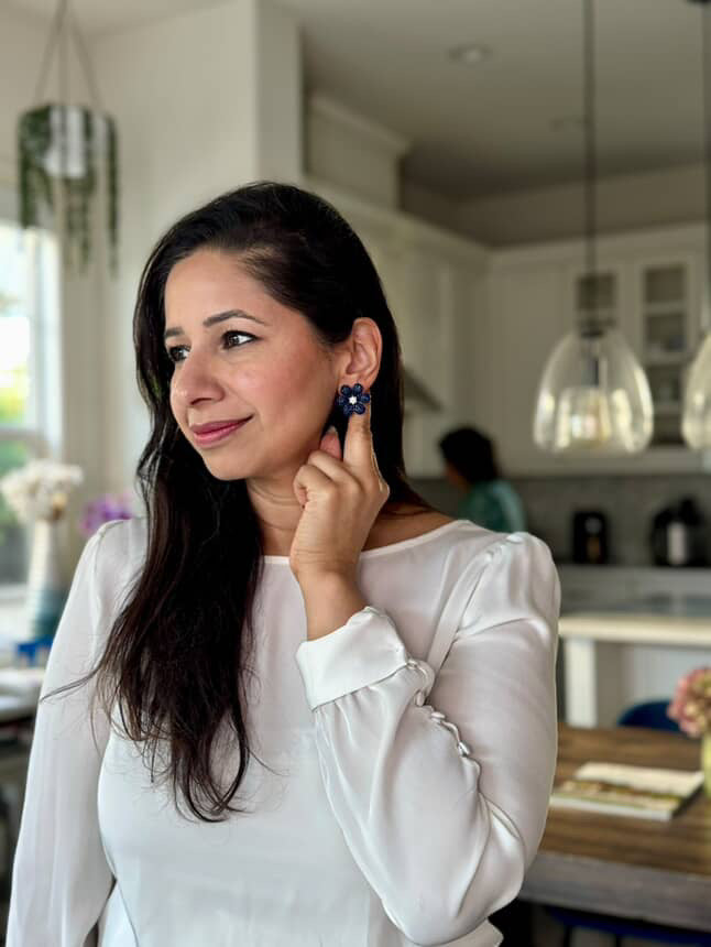 Sapphire Blossom Large Earrings