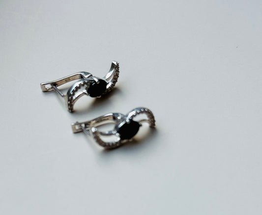 Midnight Spiral Earrings