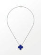 Clover necklace- lapiz lazuri