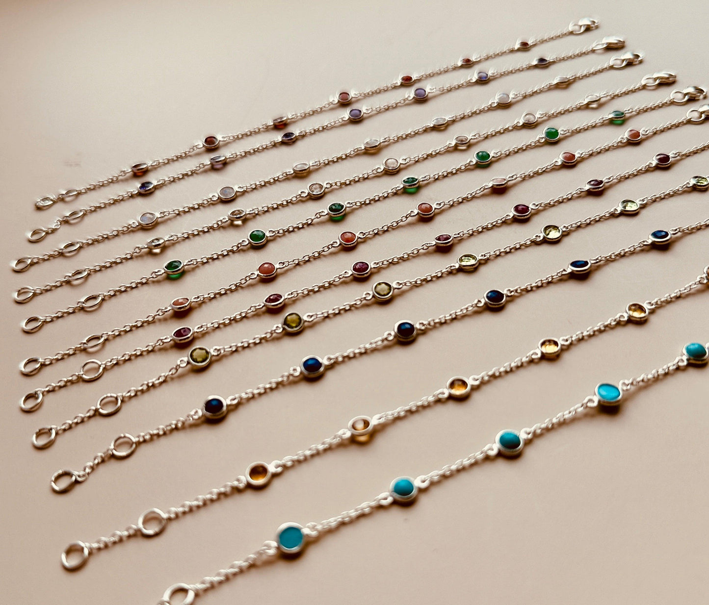 Turquoise birthstone bracelet in 925 sterling silver