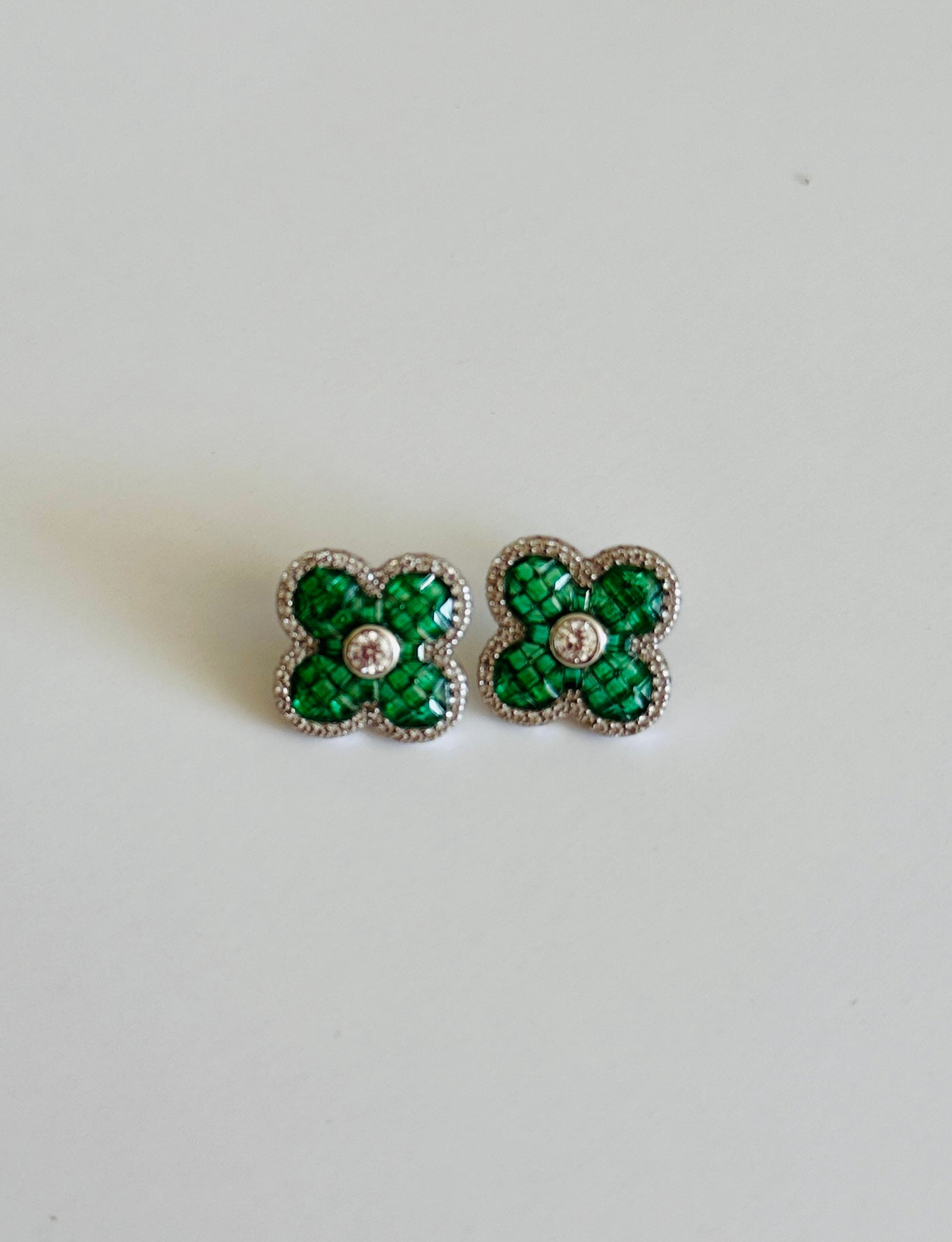Emerald Rose Earrings